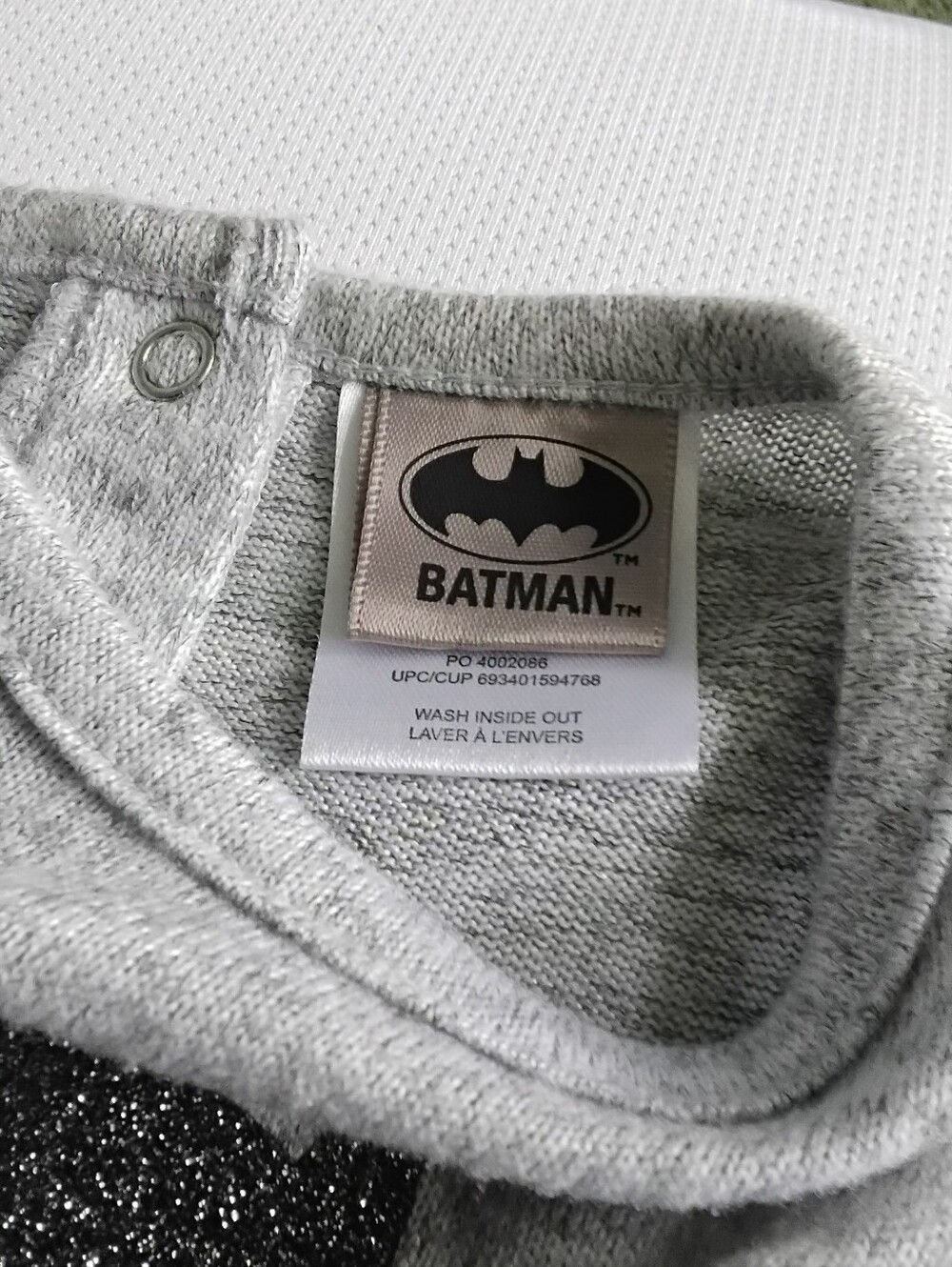 Batman Gray, and‎ Purple.Black Logo Baby 2 Piece Set - Picture 3 of 4